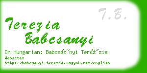 terezia babcsanyi business card